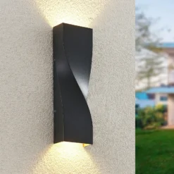 Lucande Aplique LED para exterior Tibelya, antracita, arriba/abajo, IP65