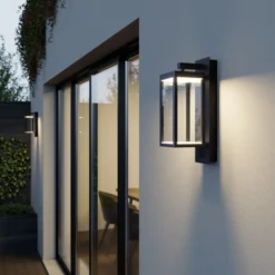 Lucande Aplique LED para exterior Ferdinand, antracita Altavoz