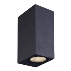 Lucande Aplique LED para exterior Tavi, altura 15 cm, negro