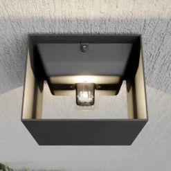 Lucande aplique LED para exterior Evie, 14 cm, antracita, arriba/abajo