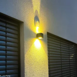 Lucande aplique LED para exterior Jarno, antracita, metal, 9 cm