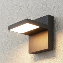 Lucande aplique LED para exterior Silvan, antracita, IP65, 14 cm