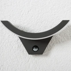 Lucande aplique LED para exterior Half, sensor, antracita, IP54