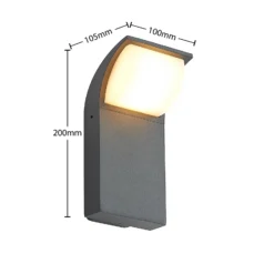 Lucande Aplique LED para exterior Tinna, 20 cm, antracita, IP65