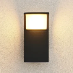 Lucande Aplique LED para exterior Tinna, 20 cm, antracita, IP65