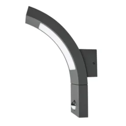 Lucande Aplique LED para exterior Juvia, sensor, 27 cm, gris, IP54