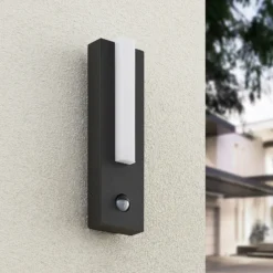 Lucande Aplique LED para exterior Virgalia, detector de movimiento, IP54
