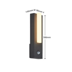 Lucande Aplique LED para exterior Virgalia, detector de movimiento, IP54