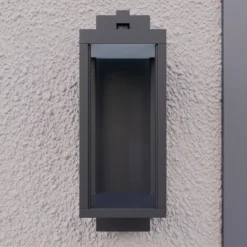 Lucande Aplique LED para exterior Ferdinand, set de 2, gris, 38 cm