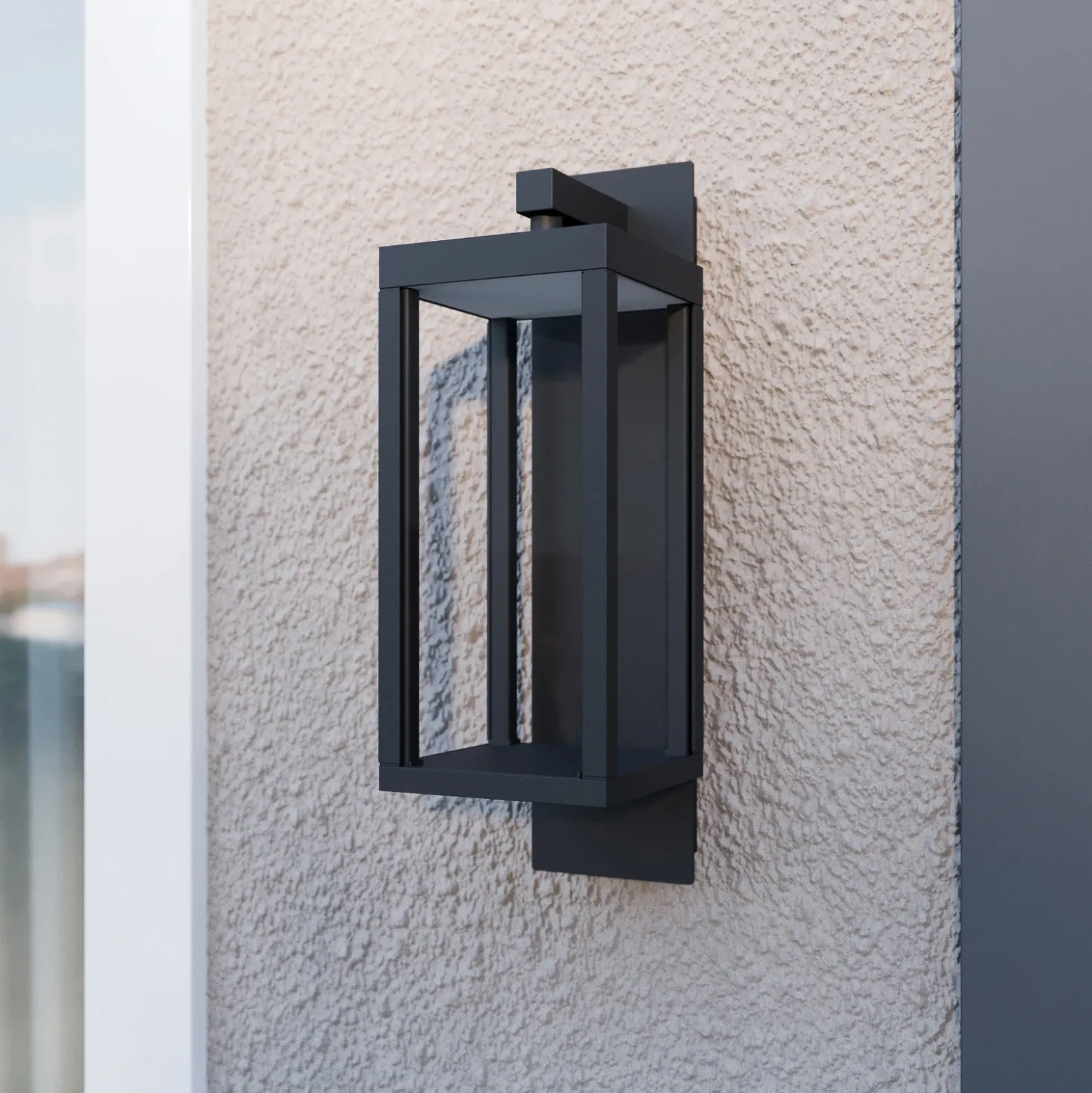 Lucande Aplique LED para exterior Ferdinand, set de 2, gris, 38 cm