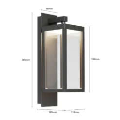 Lucande Aplique LED para exterior Ferdinand, set de 2, gris, 38 cm