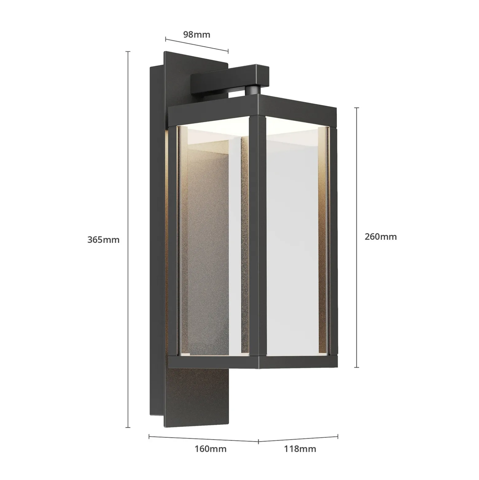 Lucande Aplique LED para exterior Ferdinand, set de 2, gris, 38 cm