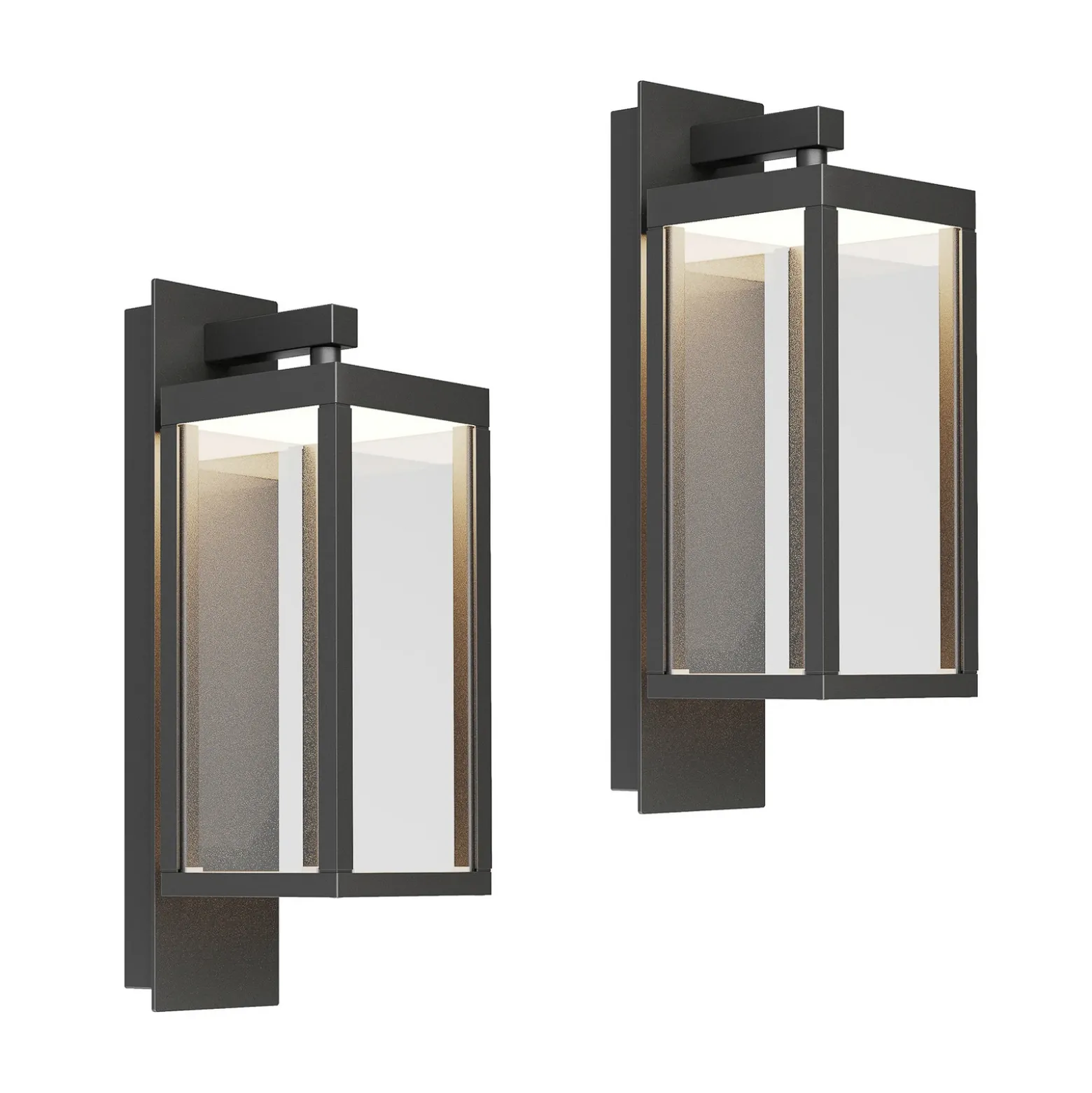 Lucande Aplique LED para exterior Ferdinand, set de 2, gris, 38 cm