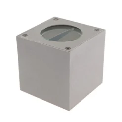 Lucande aplique LED para exterior Jarno, plateado, metal, 9 cm