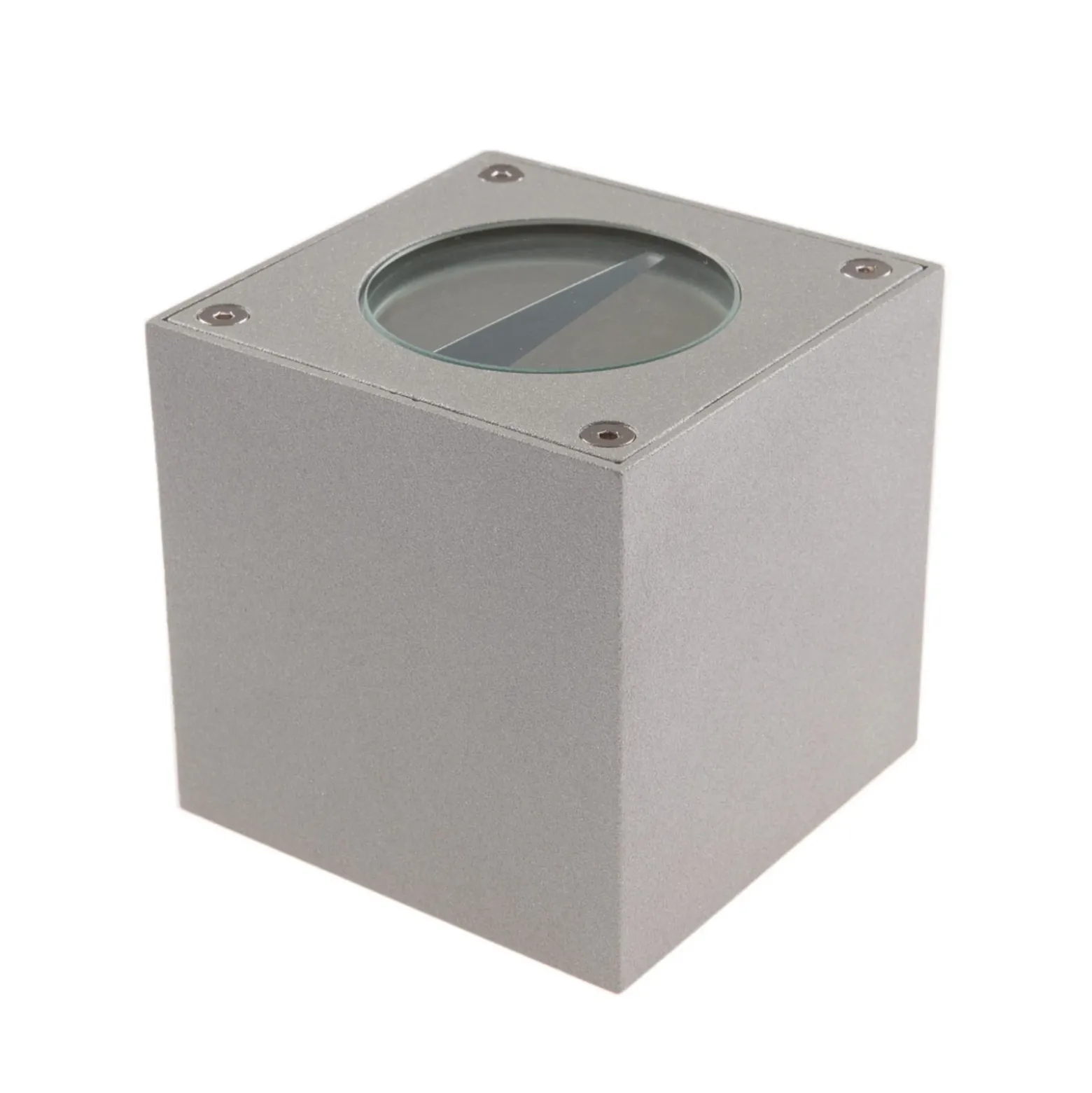 Lucande aplique LED para exterior Jarno, plateado, metal, 9 cm