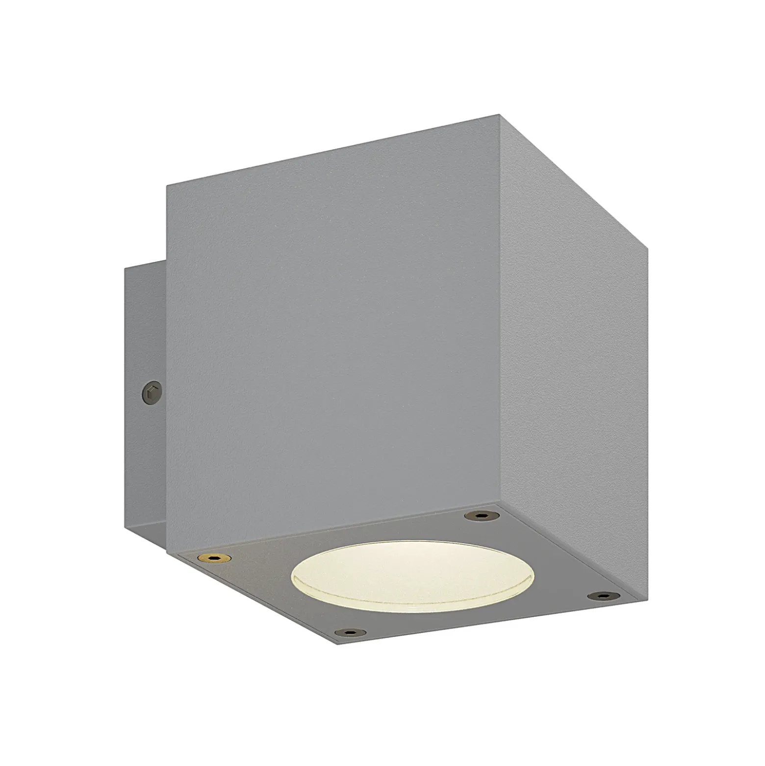 Lucande aplique LED para exterior Jarno, plateado, metal, 9 cm