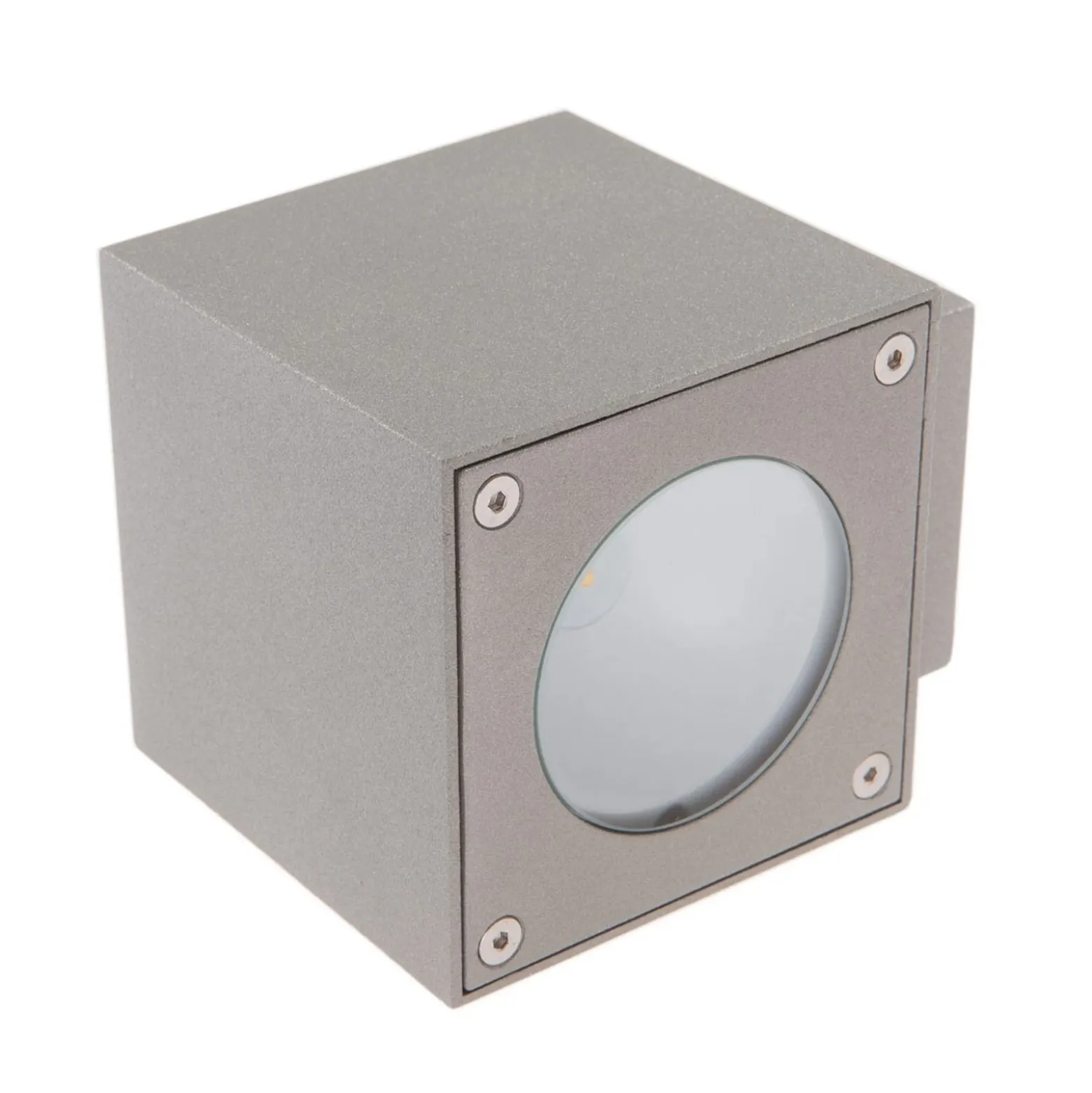 Lucande aplique LED para exterior Jarno, plateado, metal, 9 cm