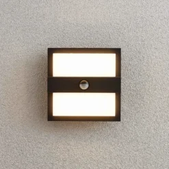Lucande Aplique LED para exterior Gylfi, 20 cm, negro, sensor