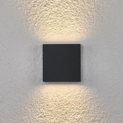 Lucande Aplique LED para exterior Trixy, antracita, metal, IP54