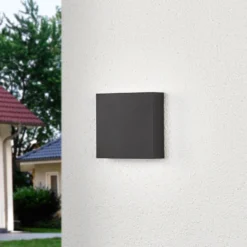 Lucande Aplique LED para exterior Trixy, antracita, metal, IP54