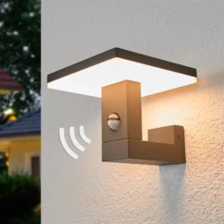 Lucande Aplique LED para exterior Olesia, 15 cm, sensor, IP54