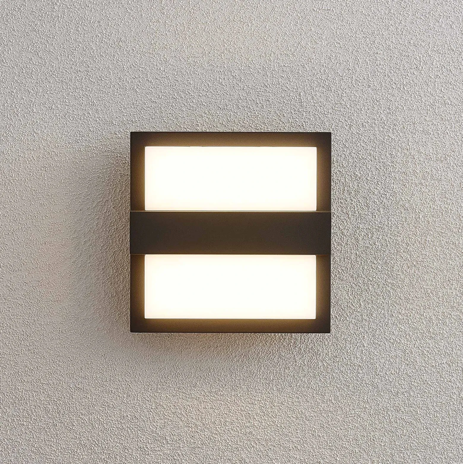 Lucande Aplique LED para exterior Gylfi, 20 cm, antracita, aluminio