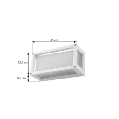 Lucande Aplique para exterior Aurelien, blanco, cristal, 12,5 cm, IP54