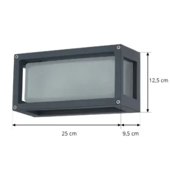 Lucande Aplique para exterior Aurelien, gris, metal, 12,5 cm, IP54