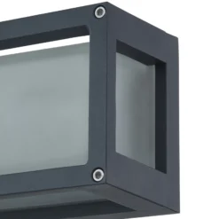 Lucande Aplique para exterior Aurelien, gris, metal, 12,5 cm, IP54