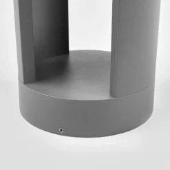Lucande Baliza LED Dylen, gris, metal, 50 cm, IP65