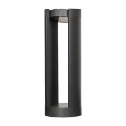 Lucande Baliza LED Dylen, gris, metal, 50 cm, IP65