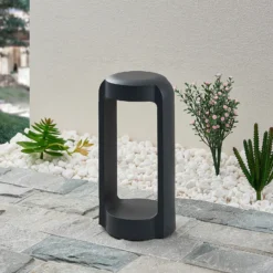 Lucande Baliza LED Habsa, 30 cm, antracita, metal