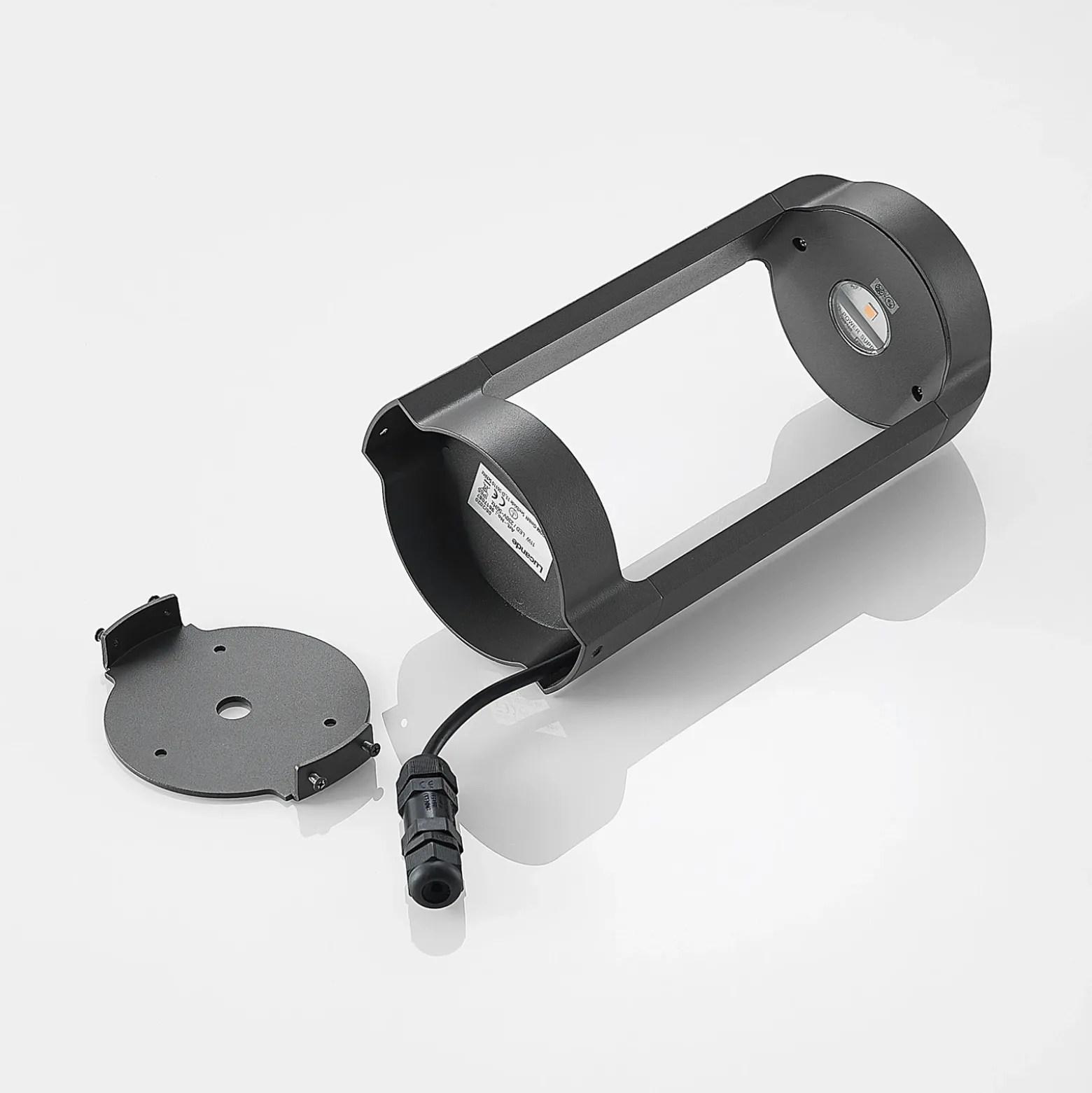 Lucande Baliza LED Habsa, 30 cm, antracita, metal