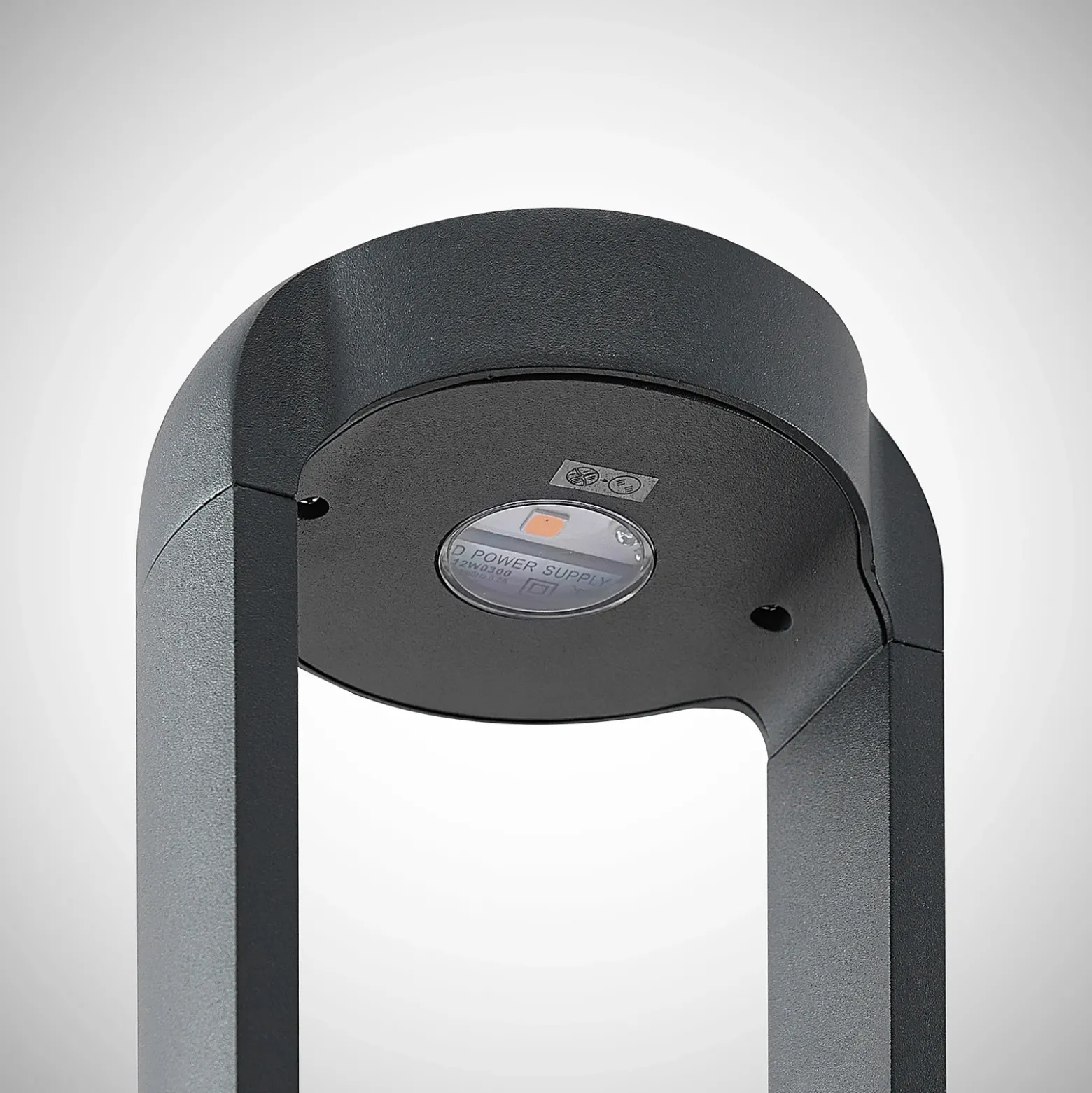 Lucande Baliza LED Habsa, 30 cm, antracita, metal