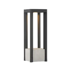 Lucande Baliza LED Kalisa, IP65, 42 cm, gris, metal