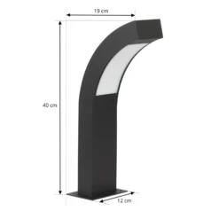 Lucande Baliza LED Lennik, 40 cm, antracita, metal