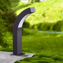 Lucande Baliza LED Lennik, 40 cm, antracita, metal