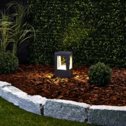 Lucande Baliza LED Nicola, 20 cm, antracita, IP54