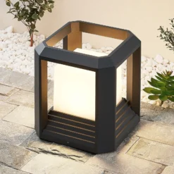 Lucande Baliza LED Serenella, antracita, metal, 27 cm