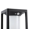 Lucande, baliza solar LED Nilea, 50 cm, negra, sensor