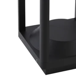 Lucande, baliza solar LED Nilea, 50 cm, negra, sensor
