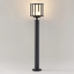Lucande Bolardo luminoso Berenike, 85 cm, gris oscuro, metal, GX53