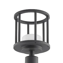 Lucande Bolardo luminoso Berenike, 85 cm, gris oscuro, metal, GX53