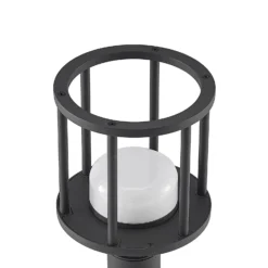 Lucande Bolardo luminoso Berenike, 60 cm, gris oscuro, metal, GX53