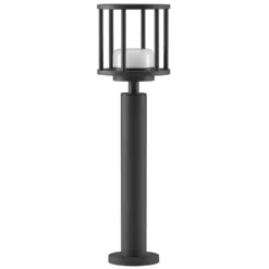 Lucande Bolardo luminoso Berenike, 60 cm, gris oscuro, metal, GX53