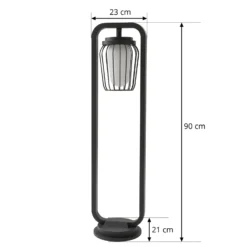 Lucande Bolardo luminoso Chandan, 90 cm, antracita, aluminio