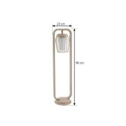 Lucande Bolardo luminoso Chandan, 90 cm, beige, metal, IP54