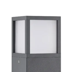 Lucande Bolardo luminoso Dewari, E27, 65 cm, gris oscuro, IP54
