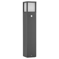 Lucande Bolardo luminoso Dewari, detector de movimiento, E27, 65 cm, IP54