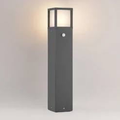 Lucande Bolardo luminoso Dewari, detector de movimiento, E27, 65 cm, IP54